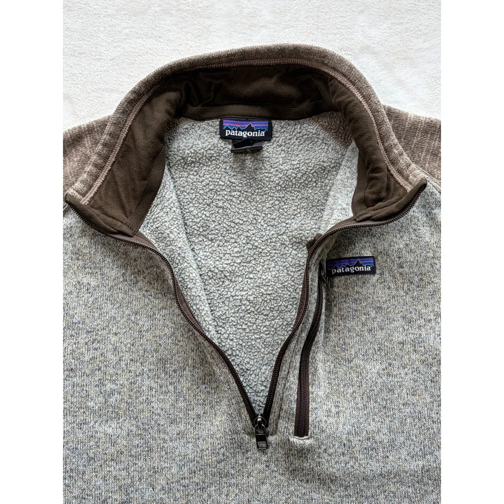 Patagonia Brown Better Sweater 1/4 Zip Pullover Mens Large Excellent